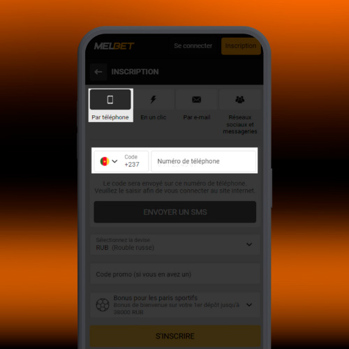 Inscription par numéro de téléphone à Melbet