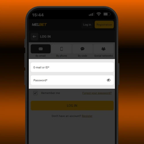 Enter login details Melbet Cameroon