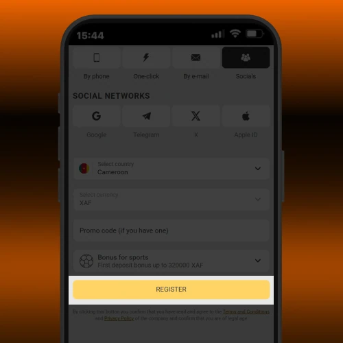 Confirm registration Melbet Cameroon