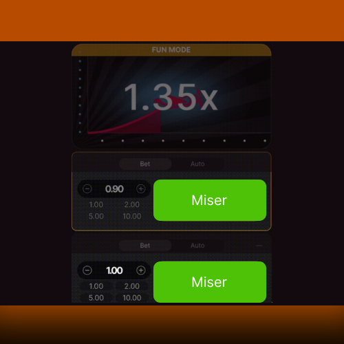 Bouton « Miser » dans le jeu Aviator