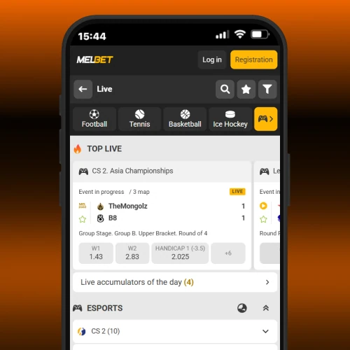 Open esports section Melbet Cameroon