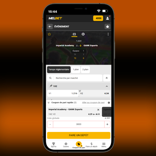 Saisie du montant de la mise sur CS2 sur le site Melbet
