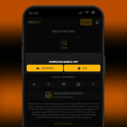 Choose device version Melbet Cameroon