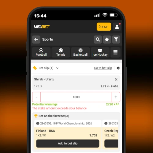 Confirm football bet Melbet Cameroon