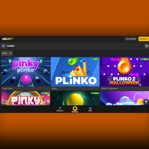 Sélection du jeu Plinko sur la plateforme Melbet