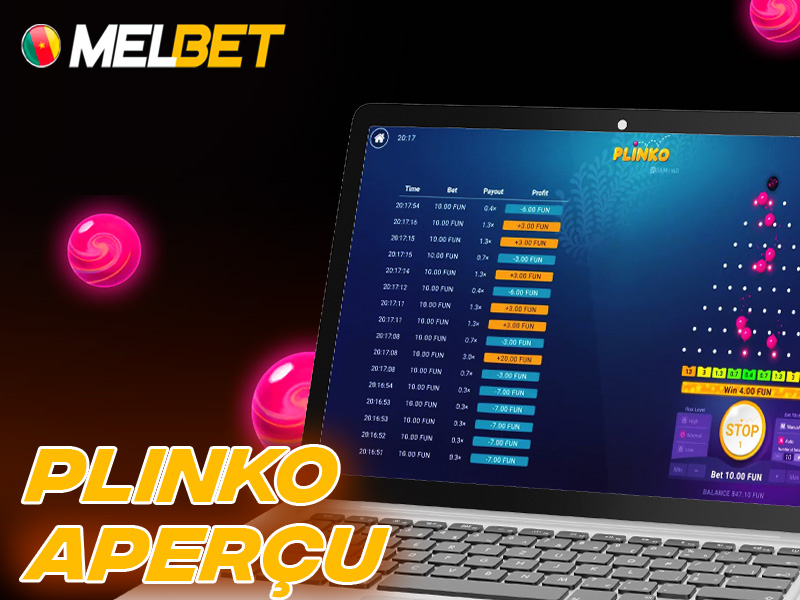 Aperçu du jeu Plinko disponible sur Melbet Cameroun
