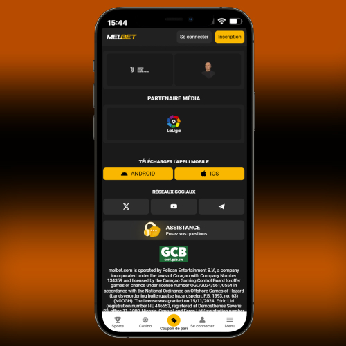 Site officiel Melbet avec section applications mobiles