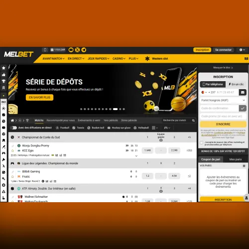 Page officielle du site Melbet