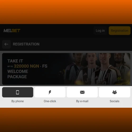 Choose signup method Melbet Cameroon