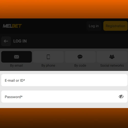 Enter login details Melbet Cameroon