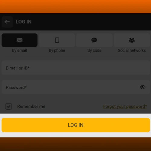Tap login button Melbet Cameroon