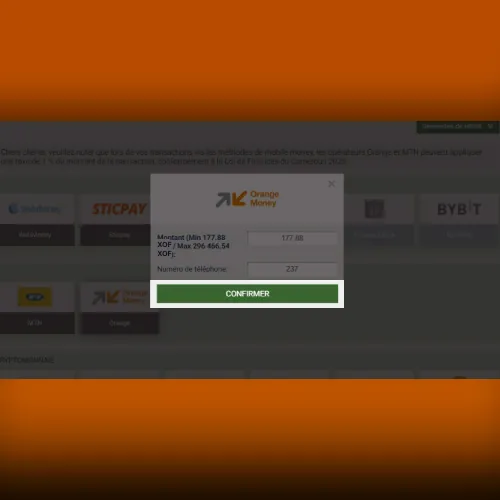 Confirmation de la transaction sur Melbet